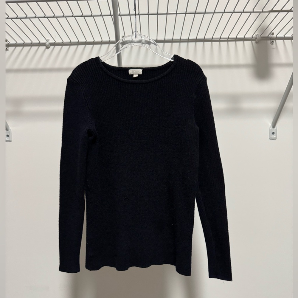 Lil Legs Classic Black Kids Ribbed Sweater Size 10